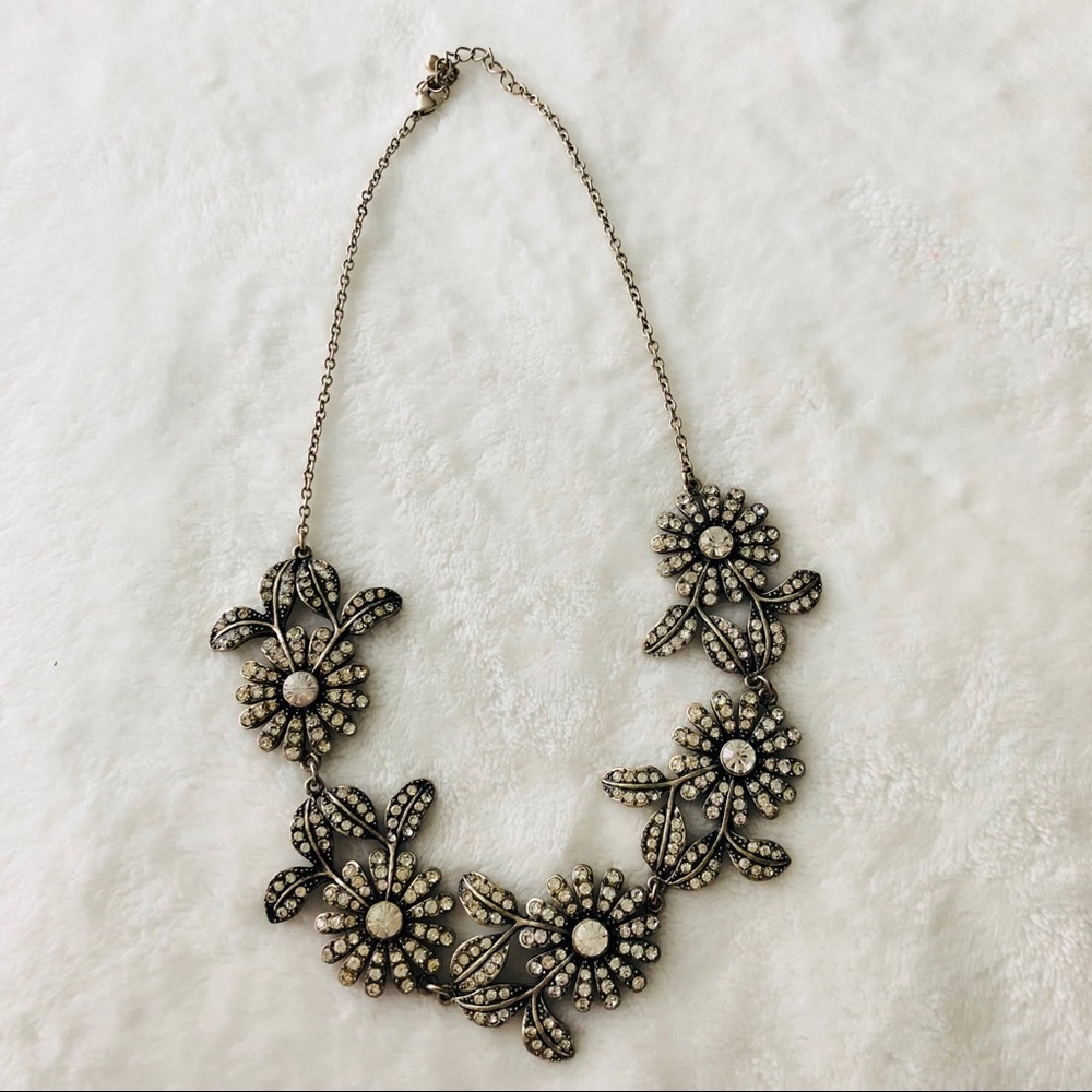 Simulated Crystal Bib Statement Necklace - image 2